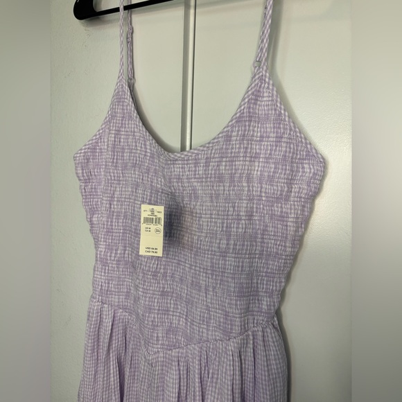 AERIE NWT LILAC GINGHAM DROP WAIST MIDI DRESS SZ MEDIUM - Picture 3 of 10